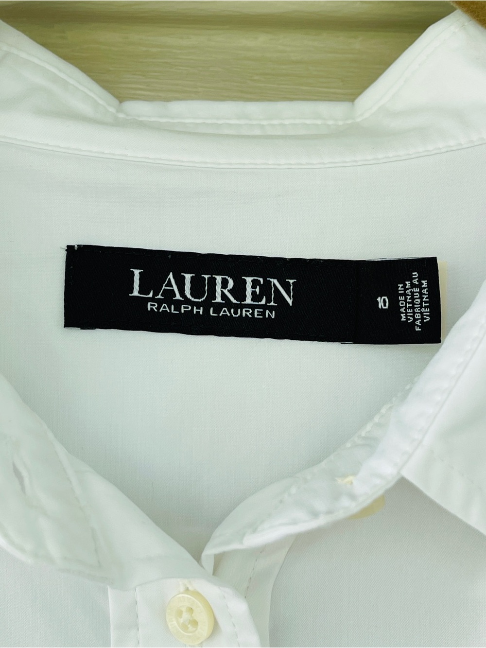 Lauren Ralph Lauren Twist Front Cotton Blend White Shirtdress Size 10 - Picture 8 of 10